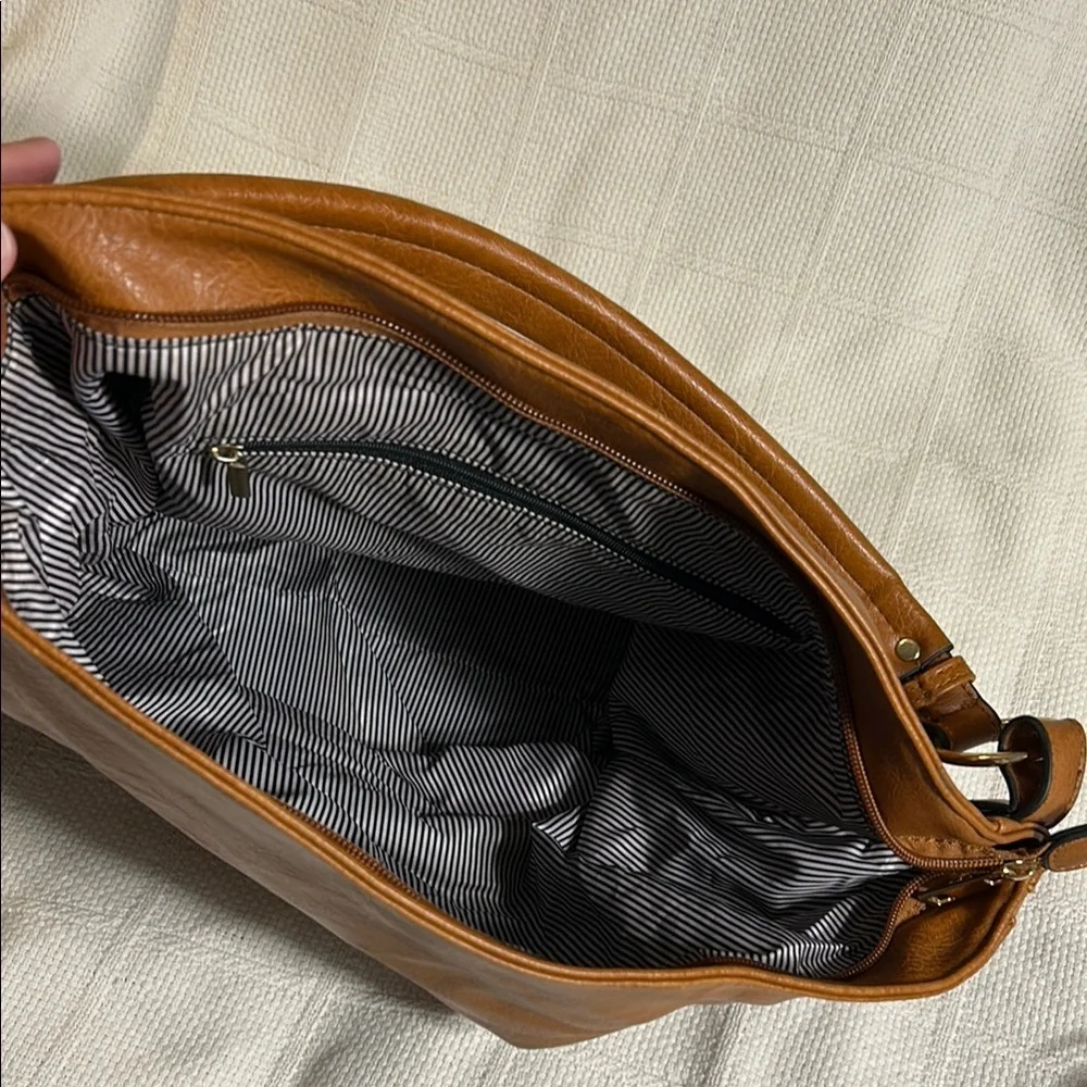 Faux Leather Shoulder Bag with Matching Wallet